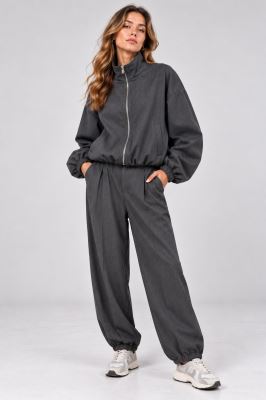 Wide dark gray pants ITA-KA02