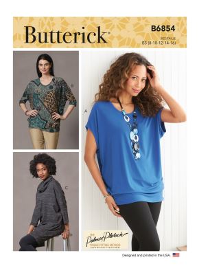 Butterick cut for women's t-shirt in size 42-50 B6854-F5