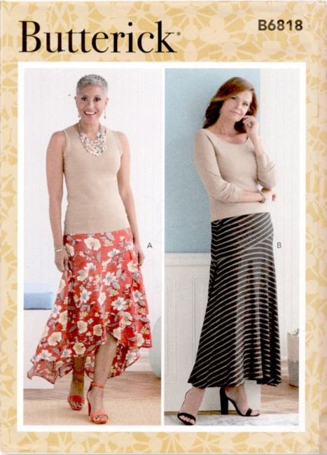 Butterick cut on skirt in size 32-40 B6818-A5