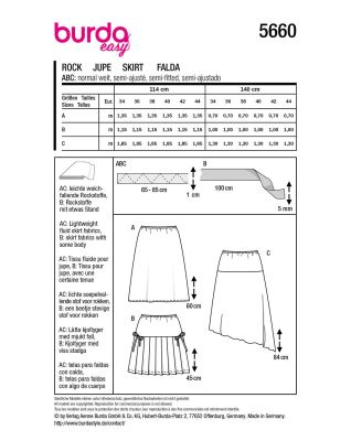 Pattern for women's skirt in size 34-44 5660 (1)