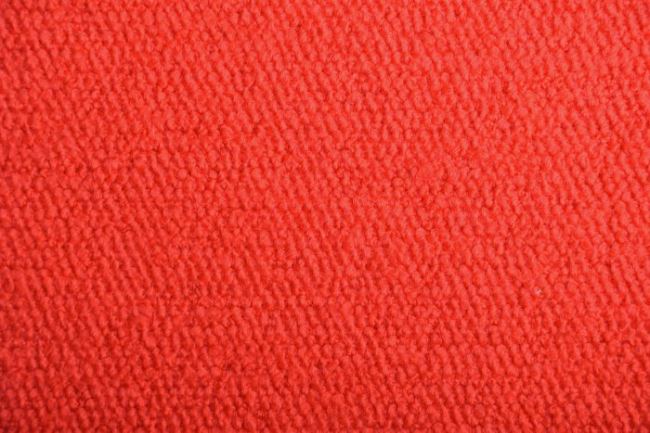Coat fabric with visible eyelets in deep red color PE36