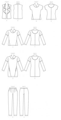 Butterick cut for women's clothing in size XSM-MED B6388-Y (1)