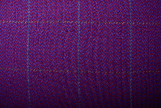 Wool knit fabric in blue with a checkered pattern DS-NS081