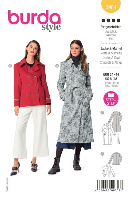 Cut for women's coat and jacket in size 34-44 5984