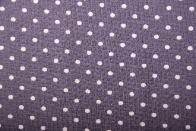 Cotton knit in gray color with a print of small dots 11800/068