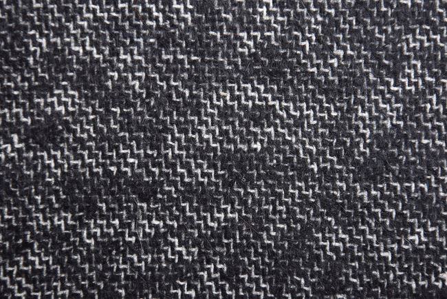 Wool coat fabric in black and white color NS274