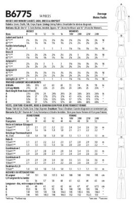 Butterick cut for women's set size 44-50 B6775-RR (1)