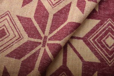 Coat fabric in beige color with ornament pattern DS-GL2086