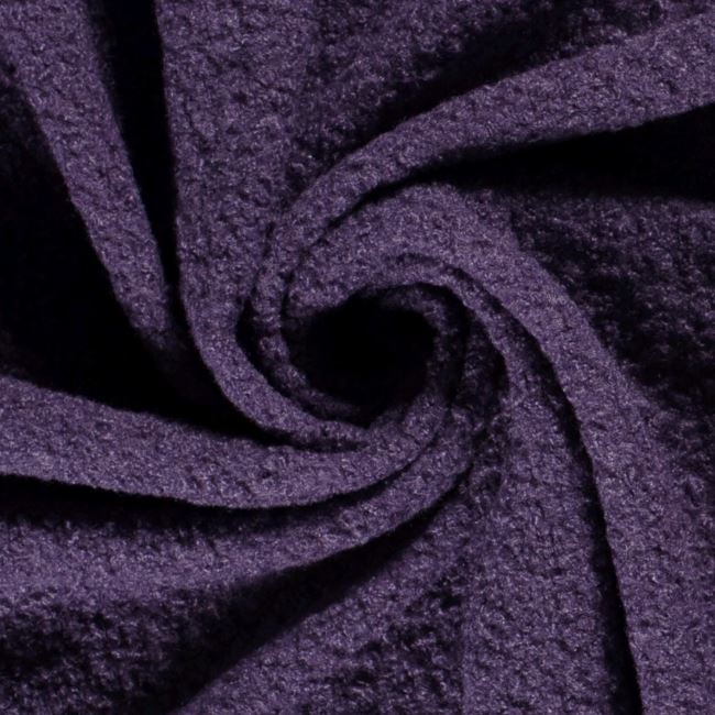 Coat fabric boucle in purple color 20057/047