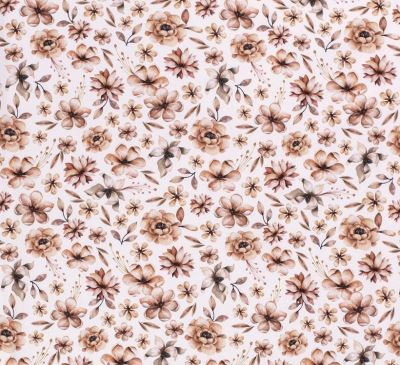 Softshell in cream color with digital print of meadow flowers 19304/051 (1)