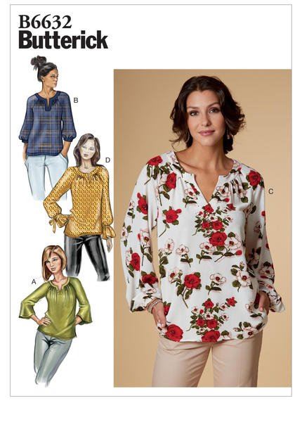 Butterick cut on tunic in size 36-44 B6632-A5