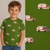 Cotton knitwear in green with ambulance print 21862/027