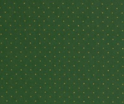 Christmas green cotton fabric with gold polka dots print 20701/025