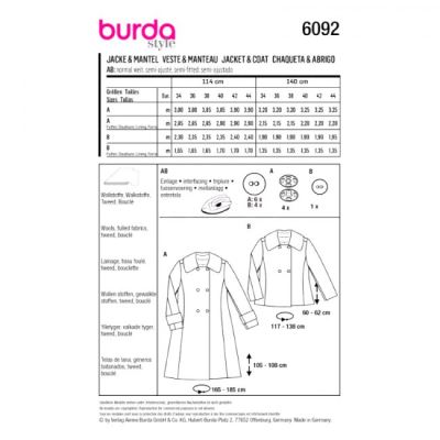 Women's coat cut in size 34-44 6092 (1)