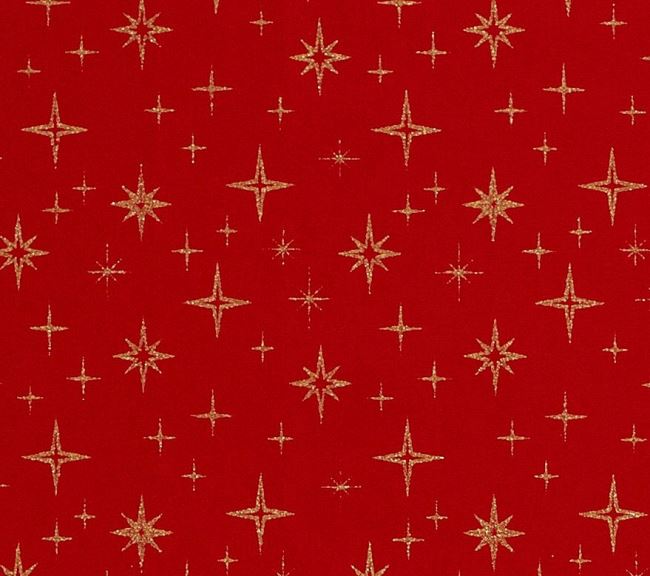 Christmas cotton fabric in red with gold star print 20713/015