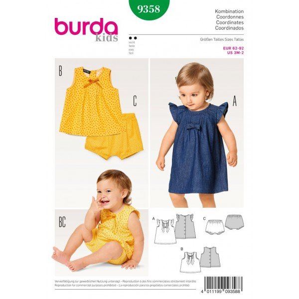 Cut for children's dresses and trousers 9358