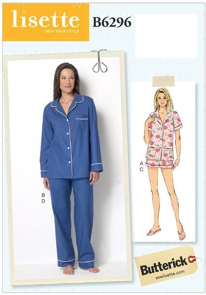 Butterick cut for women's pajamas in size 40-48 B6296-E5