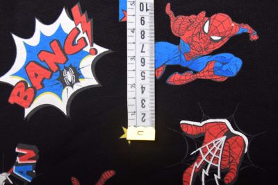1 m of cotton knit in black with Spider-Man print DS-KUP148 (2)