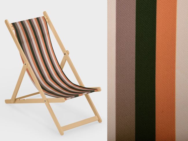 Deckchair width 44 cm with a print of colored stripes LH30