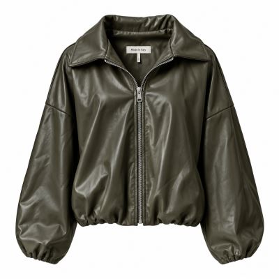 Leather jacket in kahki color ITA-BU01 (1)