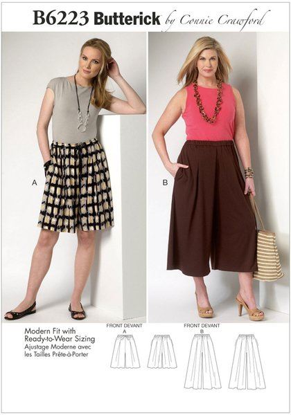 Butterick cut for women's trousers in sizes Xsm-Xlg B6223-Miss
