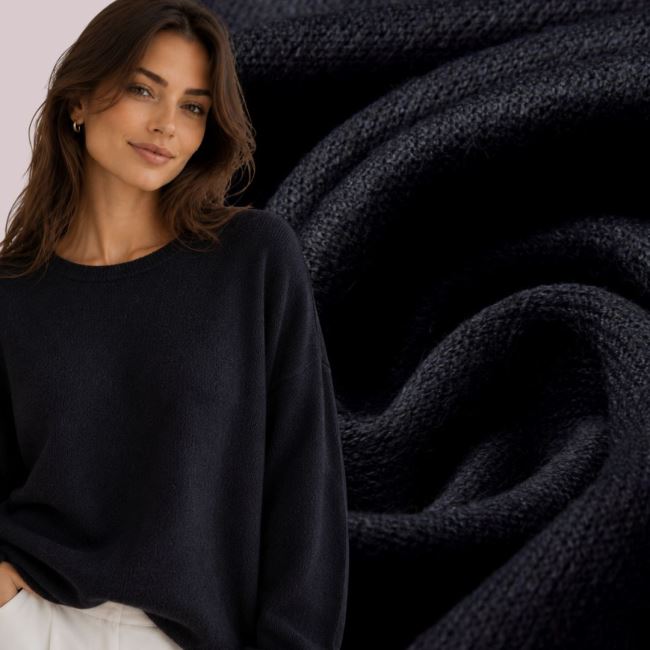 Knitted fabric in black 12295/2022CL22