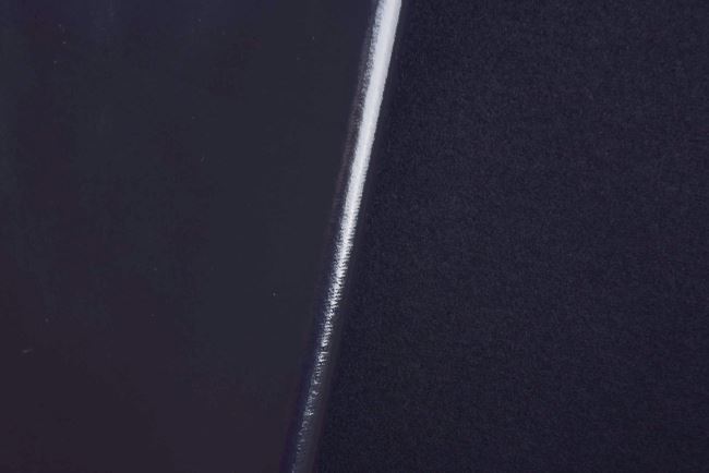 Brushed shiny lacquered fabric in dark blue color DSB-12317/008