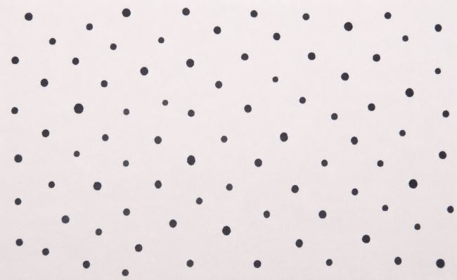 Viscose knit in cream color with polka dot print TU29636