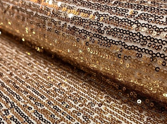 Sequins on tulle in gold color 21202/080
