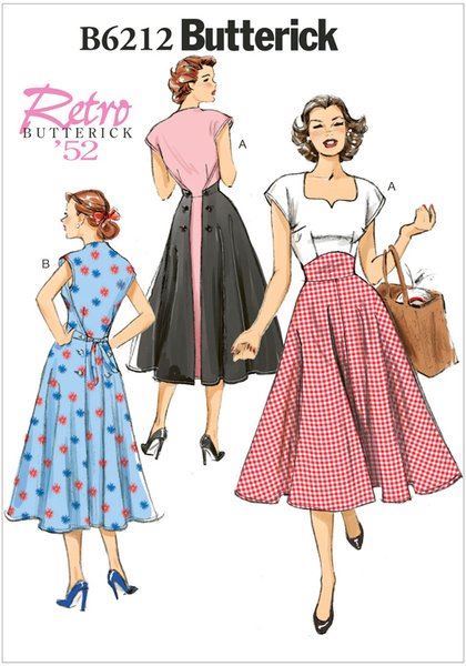 Butterick fit for retro dress in size 32-40 B6212-A5