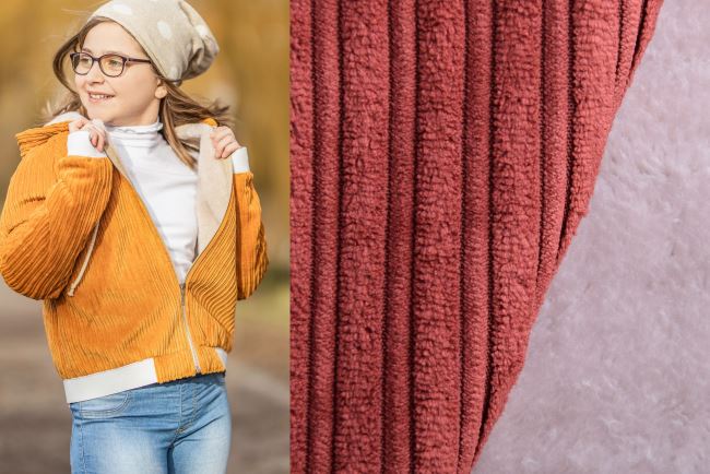 Combed corduroy in brick color 205171/5008