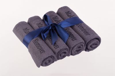 Cosmetic terry towel in gray color 4 pcs NEU010