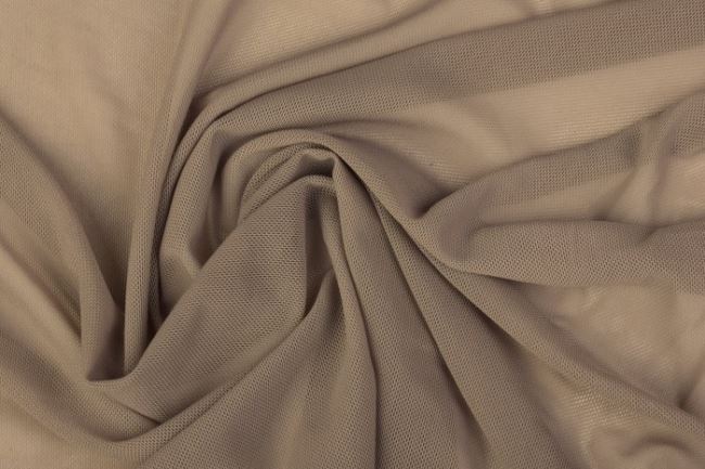 Elastic tulle in dark beige color 0695/179