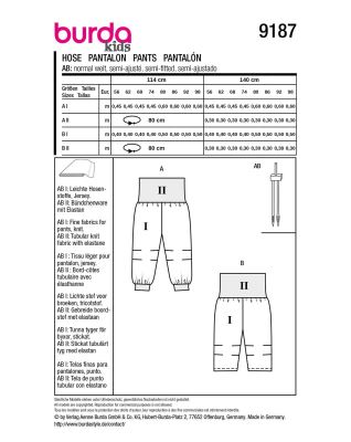 Cut for children's trousers in sizes 56-98 9187 (1)