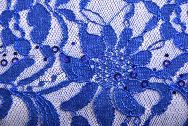 Lace with sequins - royal blue 0456/650