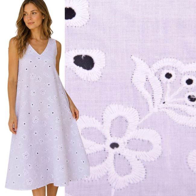 Cotton Madeira in white with flower pattern MI82761/00013