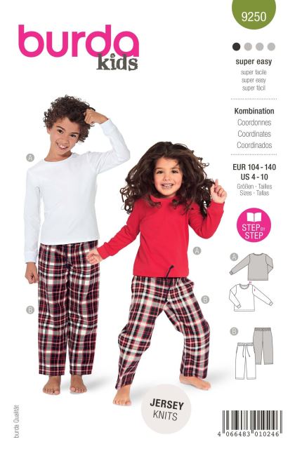 Cut for children's pajamas in size 104-140 9250