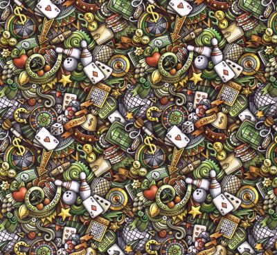 Softshell in green color with digital print of casino games 20435/027 (1)