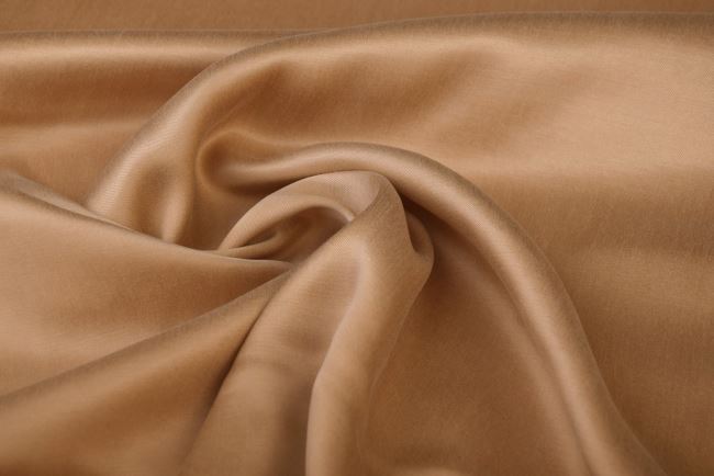 Cupro with viscose blend in dark beige with velvety finish QT162