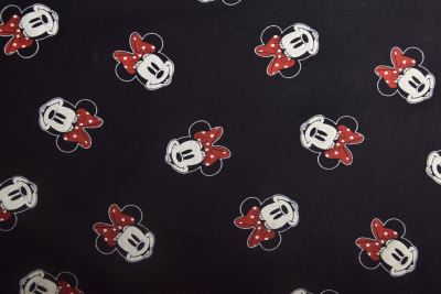 1 m viscose knit in black with Minnie print DS-KUP92