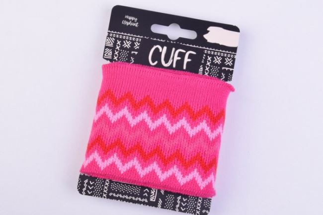 Knit 7x110 cm in pink color with zigzag stripes 32121