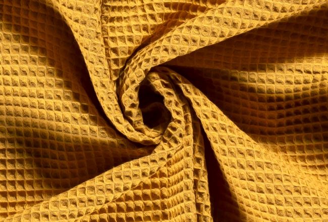 Waffle fabric in yellow color 02903/034
