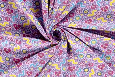 Cotton knit in purple color with decorative print 19628/044 (4)