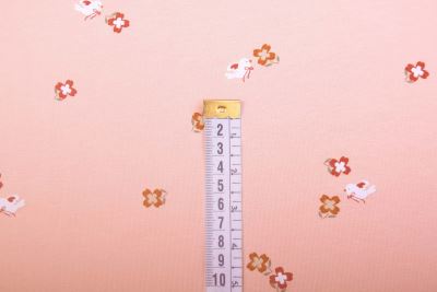 Cotton knit in nude color with flower print 19457/111 (2)