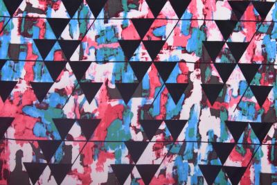 Stretch knit in black with abstract and geometric print TF546 (2)