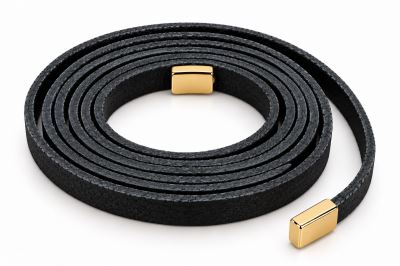 Leather belt in black color ITA-PA02