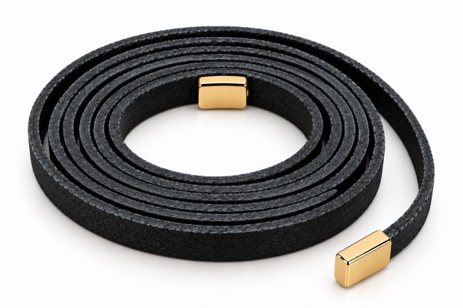 Leather belt in black color ITA-PA02