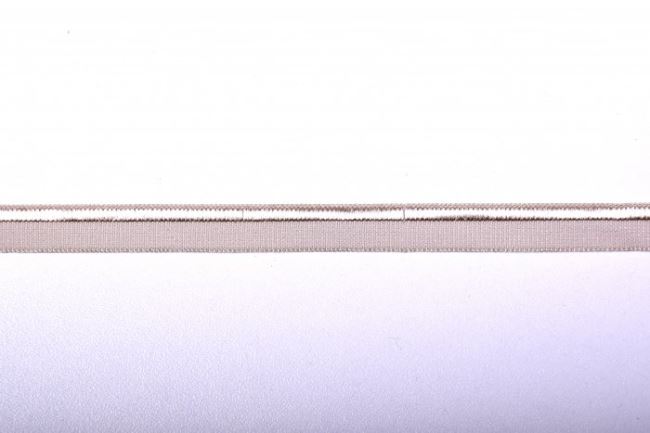 Edging elastic band in beige color, 1 cm wide 43614