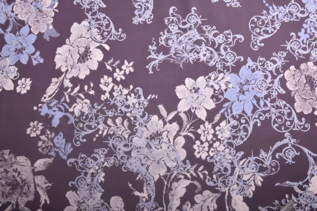 Tiara Terry knit fabric in brown with flower print SMT-SF8025Z7.TIF