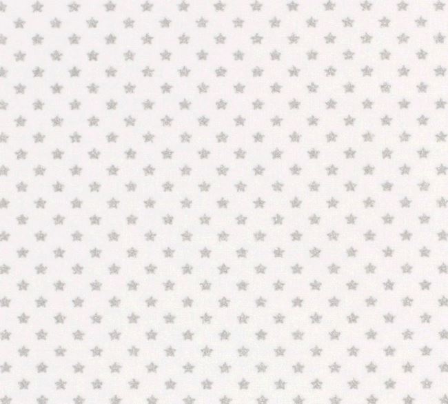 Cream cotton Christmas fabric with silver star print 20703/151